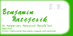 benjamin matejcsik business card